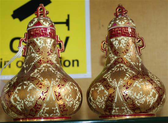 Pair Royal Crown Derby vases